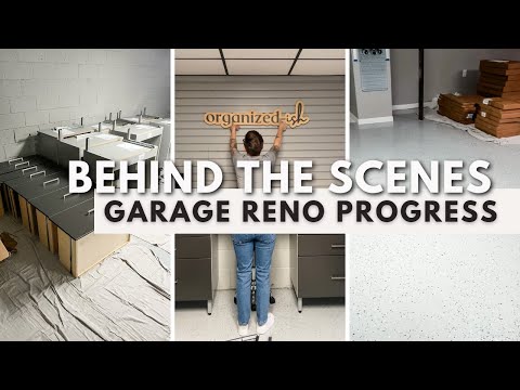 BEHIND THE SCENES OF OUR GARAGE REMODEL | Rustoleum Rocksolid Floor & Modular Closets Cabinetry VLOG