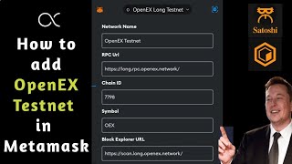 How to add openEx Testnet and openEx token in Metamask wallet