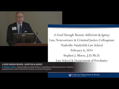 Stephen J. Morse presents Addiction & Agency. Vanderbilt Judicial Colloquium, Feb. 2014