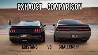 Mustang GT vs Challenger Hellcat - exhaust sound comparison