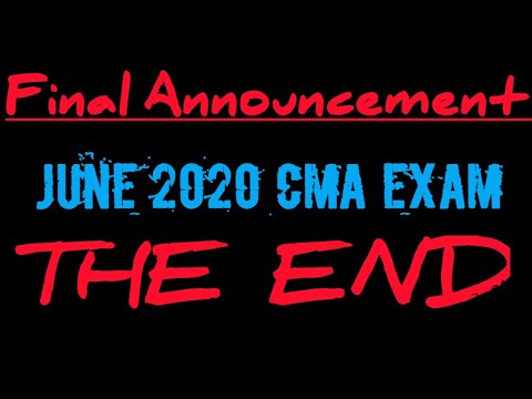 😉Breaking news | CMA SEPT 2020 EXAMS