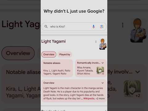 Hold up but why didn't L use Google? #deathnote #L #lightyagami #edit #meme #funny #plot #kira