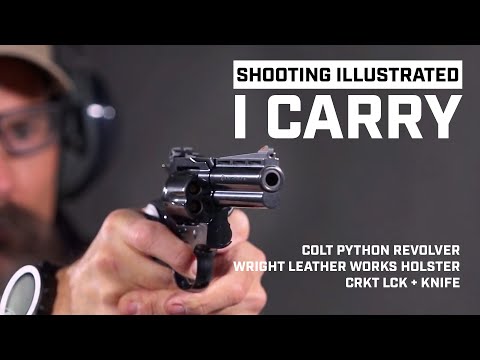 I Carry: Colt Python Blue .357 Magnum revolver in a Wright Leather Works Predator Holster