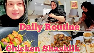 Perfect Chiken Shashlik Recipe \\spicy Chiken   sticks with Egg Fried rice \\ Aj Musam Achank chang