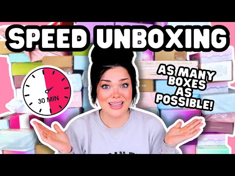 1 Hour to Open AS MANY BOXES AS POSSIBLE! | Huge Speed Unboxing