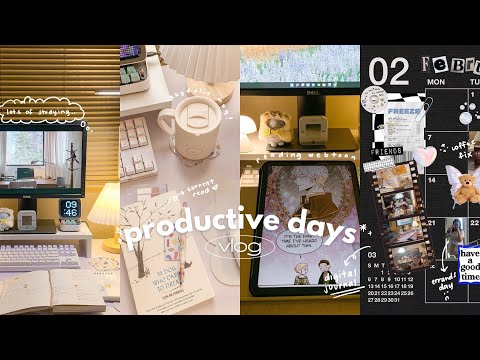 productive days vlog ⏰ digital journaling, painting, lots of studying, unboxing skyfolio mug