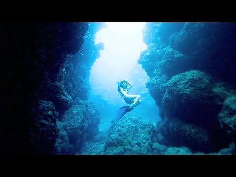 Freediving - Arches and my first drone cut! Odo, Okinawa, June 2017