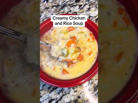 Creamy Chicken and Rice Soup #shorts #soup #dinnerideas