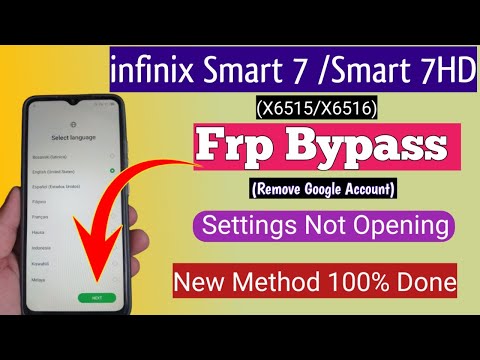 Infinix Smart 7HD X6516 FRP Bypass Without PC | Fix Settings Not Opening | 100% Working