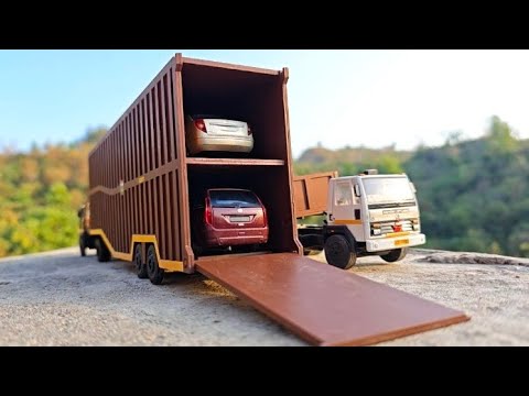 Customised Centy Toys Ashok Leyland Car Trailer Truck | Truck Videos | Model Truck | Auto Legends