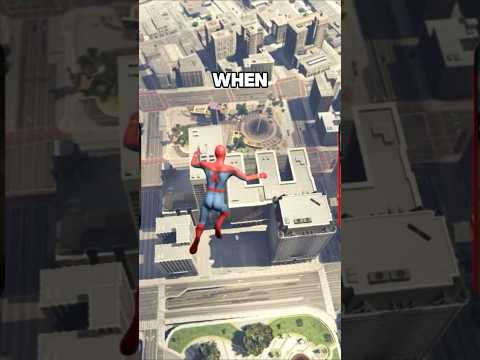 Falling from the highest building as a spider man! #shorts #gta #gaming #videogame #grandtheftauto