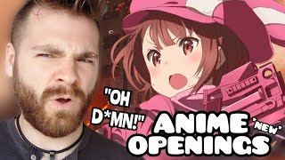 First Time Reacting to *NEW* Anime Openings | Sword Art Online GGO | Bungo Stray Dogs | REACTION!