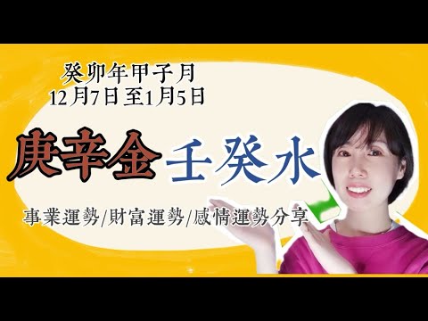 2023癸卯年甲子月（12月7日至1月5日）庚辛金、壬癸水事業運勢/財富運勢分享