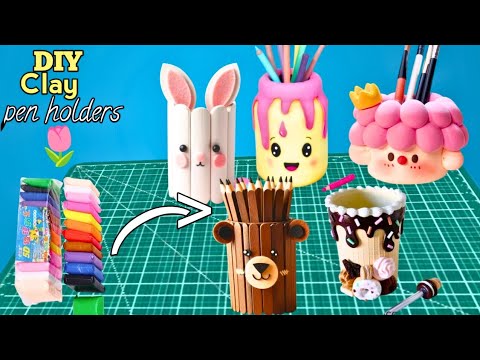 DIY pen  holders 😱at home 🏡|clay art|@RiazHussainarts