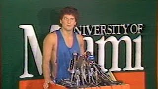 Bernie Kosar announces he'll leave the University of Miami for the Cleveland Browns