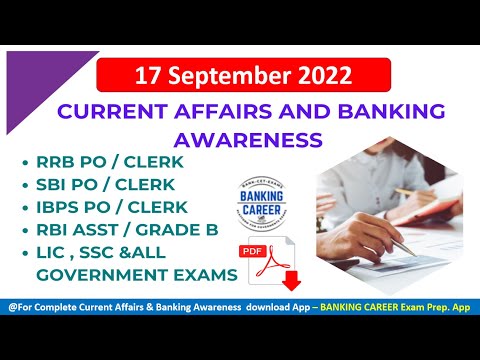 17  Sept 2022 II  Current Affairs & Banking Awareness II CNA