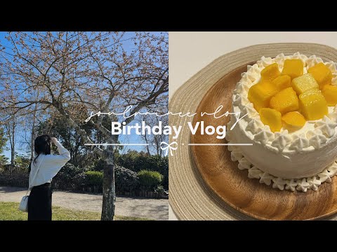 aesthetic birthday vlog in Vancouver 🎂🌸 | making mango birthday cake, home cafe, baking vlog