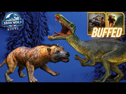 Megistotherium vs Baryonyx- Who got the Better BUFF? (Jurassic World Alive beta)