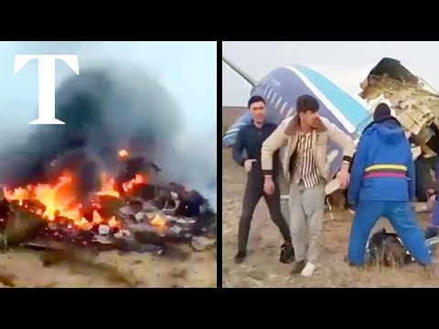 Kazakhstan plane crash: Moment survivors rescued from wreckage