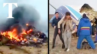 Kazakhstan plane crash: Moment survivors rescued from wreckage