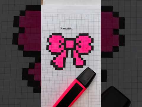 How to make ribbon pixel drawing 🎀 #pixelartwithnursema #pixelart