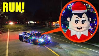 If you ever see this Christmas Lamborghini driving outside your house RUN!! (Elf on the Shelf?!)