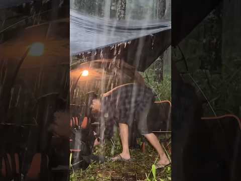 SOLO CAMPING IN RAINSTORM #shorts