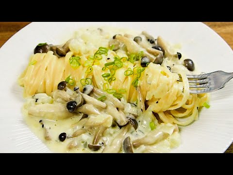 One Pot Milk and Mushroom Pasta