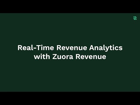 Zuora Revenue Analytics Micro Demo