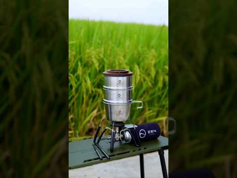 Enjoying steamed pao with paddy field view 🥰🥰Location: Sekinchan, Selangor #outdoorcooking