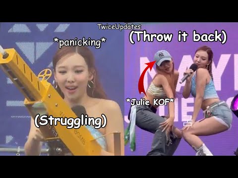 twice nayeon struggling at waterbomb ft. throwing it back with julie of kiss of life