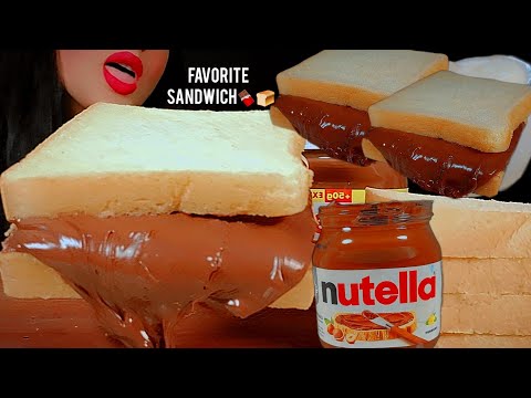 🍫asmr nutella 👅 Eating one jar of nutella🍫 sandwich nutella whit milk 🍞🍫🥛먹방 누텔라 샌드위치😋notalking 🐾