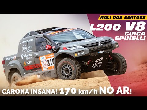 🤯 DECOLEI A 170 km/h na Mitsubishi L200 V8 DE MUSTANG (!) do Rali Sertões 2023 do Guiga Spinelli