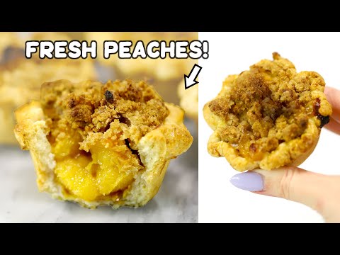 I made super MINI peach pies! Muffin-sized pies!