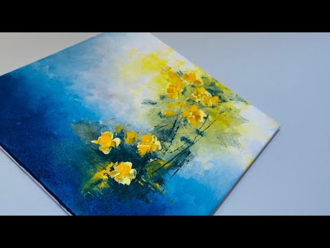 Floral Abstract Painting mixed techniques. Unlock your inner artist by painting happiness #abstract