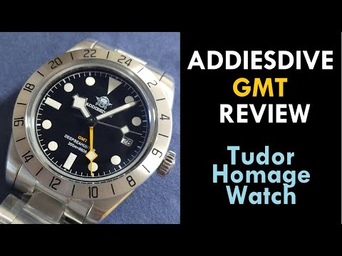 Addiesdive AD2035 Quartz GMT Watch Tudor Black Bay Pro GMT 39 homage unboxing and review