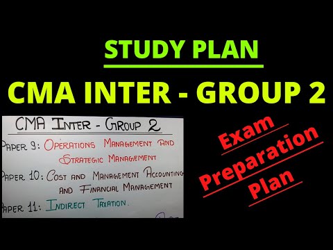 Study Plan | Group 2 | CMA Inter | CMA Junction |