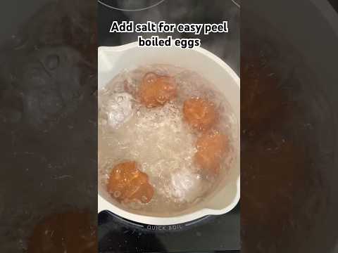 Add salt to your water for easy peel eggs. #egg #diy #eggs #food #easy #peeling #eggshells  #boiled