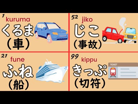 Japanese Vocabulary: 100 Japanese Words about Vehicle & Traffic