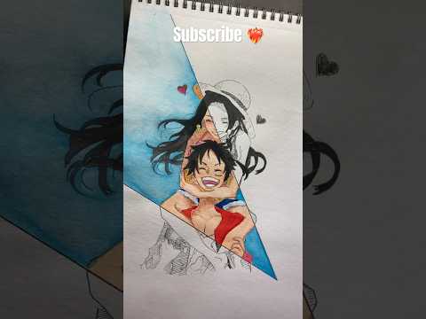 Drawing Luffy form one piece ✍🏻❤️‍🔥 #shorts