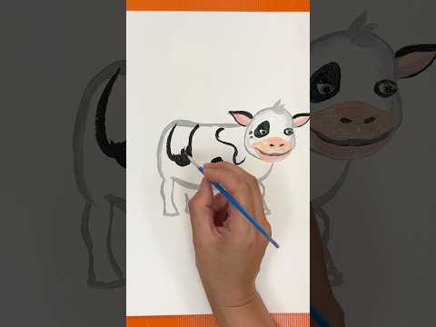 EASY Step-by-step painting of La Vaca Lola!  🎨 Messy with paint #paint #nurseryrhymes #babyjohn