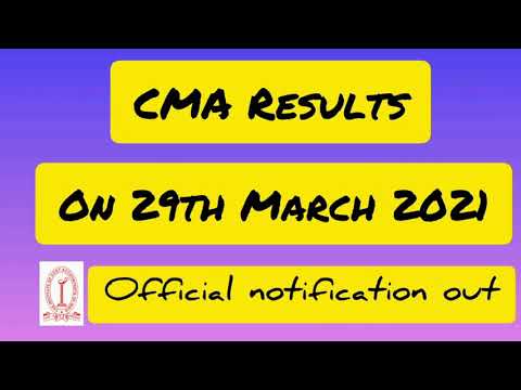 CMA Inter and Final results on 29th March 2021