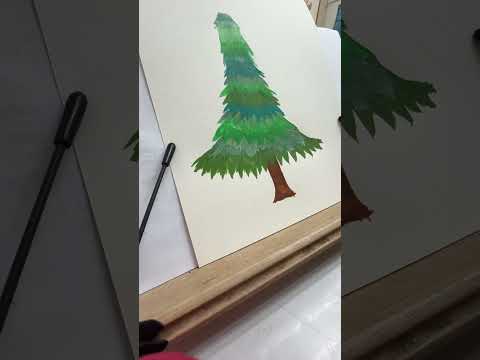 Painting Christmas tree