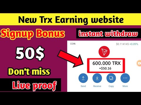 🔴50$ Signup bonus | Instant withdraw | Free trx earning website | Crypto airdrop 2021 | Mining in