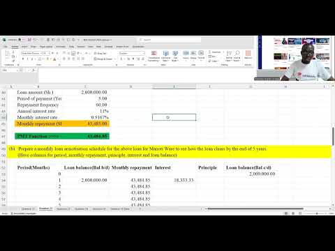 BUSINESS DATA ANALYTICS  - FINANCIAL MANAGEMENT LOAN ARMOTIZATION SCHEDULE AUGUST 2024 Q 22.