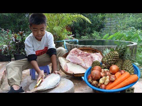 Yummy River fish and pork cook with 2 recipes - Chef Seyhak