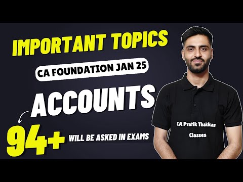 CA FOUNDATION ACCOUNTS IMPORTANT CHAPTERS, QUESTIONS, TOPICS