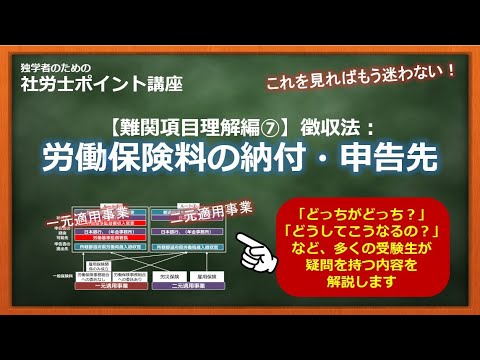 【社労士（難関項目理解編）】徴収法：労働保険料の申告・納付先