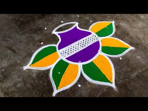 Pongal pot rangoli🌹/2025Sankranti chukala muggulu🌹/5*3 bhogi kundalu muggulu🌹/Amazingrangoli