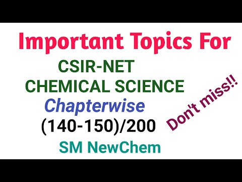 Important Topic for CSIR NET Chemical Science Chapterwise | Organic | Inorganic | Physical